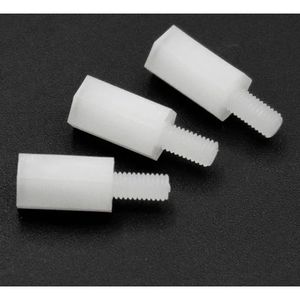 اسپیسر پلاستیکی با طول 10 میلیمتر یک سر مهره و یک سر پیچ شماره 3 با پارت نامبر HTS-310 - SPACER 10MM FM پلاستیکی