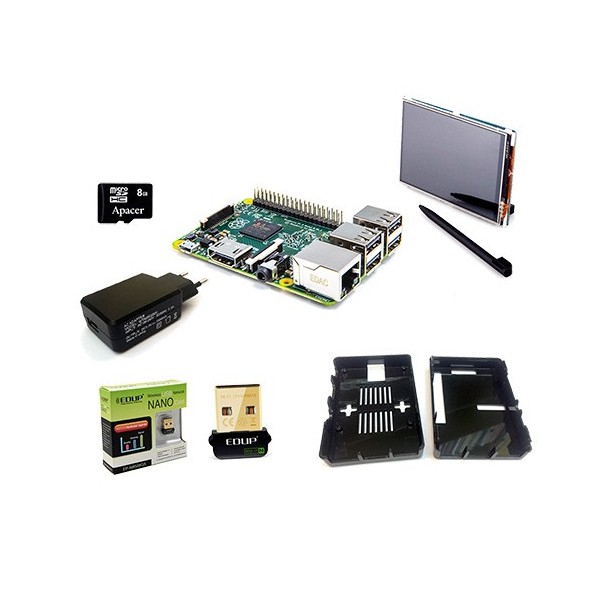 پکیج کیت رزبری پای 2 با نمایشگر و ملزومات Raspberry pi 2 kit