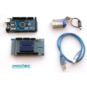 کیت آردوینو Arduino Mega2560 CH340 با لوازم جانبی و باتری