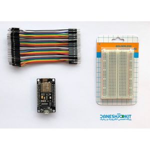 کیت NodeMCU با کابل فلت و برد برد BreadBoard