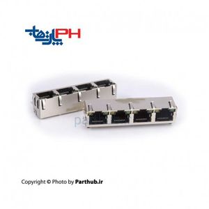 Rj45 8p 1x4 Metal Shield with LED