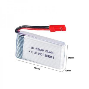 باتری 750mAh لیتیوم پلیمر پروازی Li-Po 3.7V ابعاد 40x25x9mm