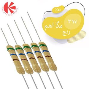 مقاومت کربنی 2 وات رنج مگا اهم 5% خرید به...