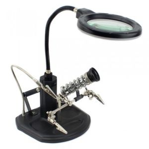 ذره بین (لوپ) + گیره مونتاژ چند کاره بزرگ +  پایه هویه بست BEST - مدل BST-308L