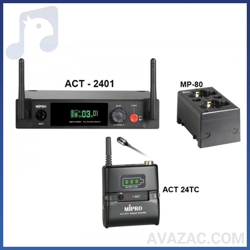 میکروفون بیسیم یقه ای دیجیتال مایپرو مدل MIPRO- ACT2401 / ACT 24TC