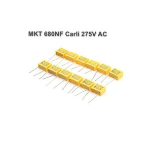 بسته 10 عددی خازن MKT 680NF برند Carli ولتاژ 275V AC