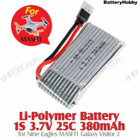 Li-Polymer Battery 1S 3.7V 25C 380mAh for Nine Eagles MASF11 Galaxy Visitor 2  باتری کوادکوپتر ناین ایگلز