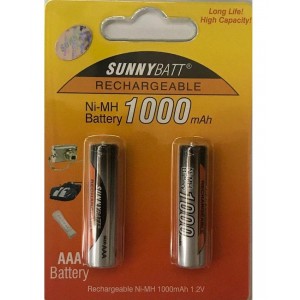 باطری نیم قلمی شارژی 2 عددی سانی بات1000mAh