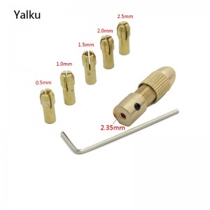 سه نظام پنج سر با قطر شافت 2.35mm و سایز مته 0.8 تا 3mm
