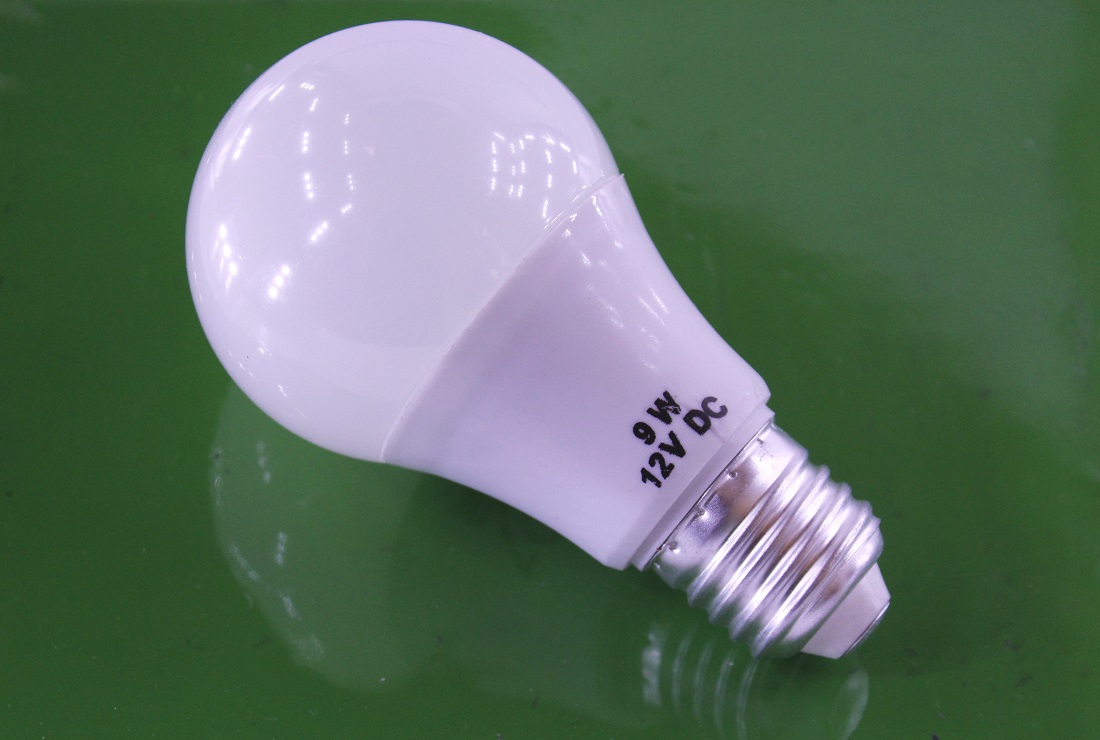 لامپ ال ای دی حبابی 12 ولت ،9 وات (دی سی)