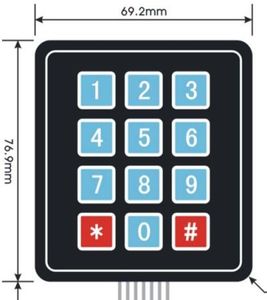 3x4 flat keypad