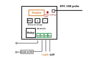 ماژول ترموستات دیجیتال XH-W1209