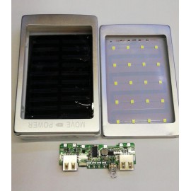 کیت پاور بانک خورشیدی دارای دو خروجی 5V USB و پنل LED