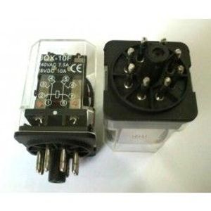 رله 24 ولت 2 کنتاکت 10 آمپر 8 پایه گرد