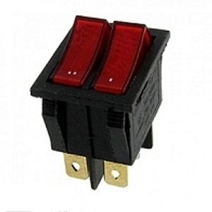 کلید راکر چراغدار باریک دوبل