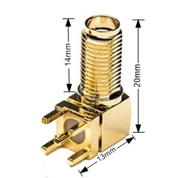 Connector SMA Jack (Female) Right 14mm | 00