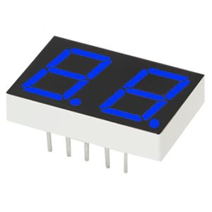 LED 7Seg 2Digits Blue 0.39″ | 01