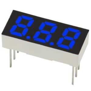 LED 7Seg 3Digits Blue 0.20″ | 00