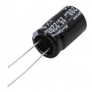 خازن الکترولیتی 2200uF / 25V ژاپنی مارک RUBYCON