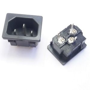 جک پاور AC نری رو پنلی مدل 1 , AC power input jack, male 250V 15A