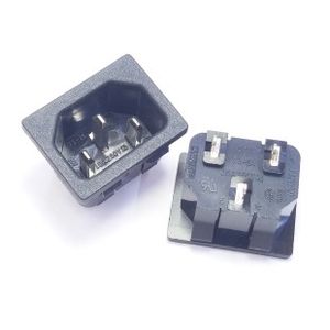 جک پاور AC نری رو پنلی مدل 2 , AC power input jack, male 250V 15A