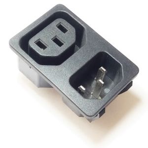 جک پاور AC نری و مادگی رو پنلی , AC power input jack,  250V 15A