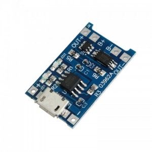 ماژول شارژر  باتری های لیتیومی TP4056 با برد محافظت باطری و دارای پورت میکرو USB